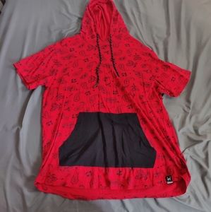 Red Short Sleeve Hoodie